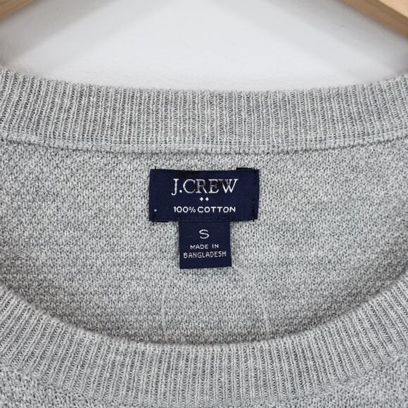 NWT J.Crew Factory Men's Cotton Seed-Stitch Sweater Tee Heather Dove Grey Small - Picture 7 of 9